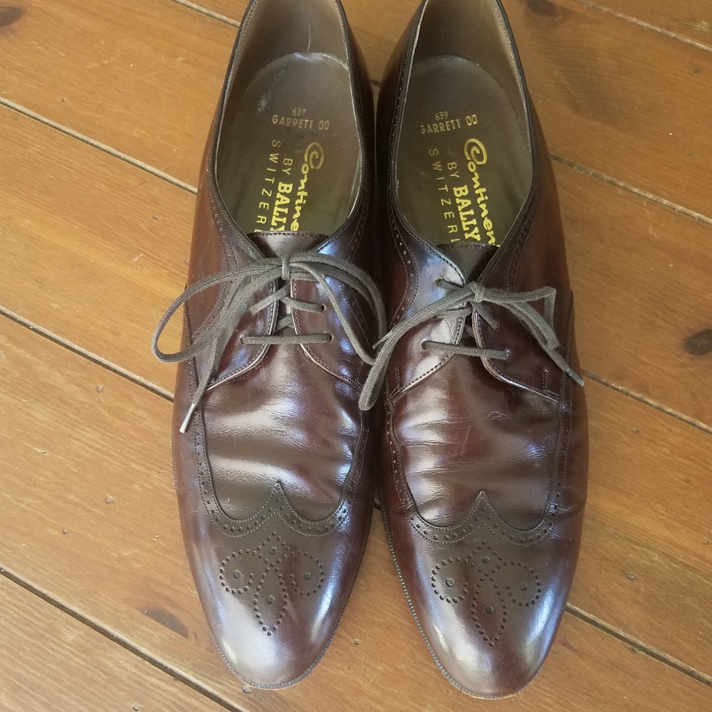 Bally Switzerland Brown Leather Wingtips 11.5 B